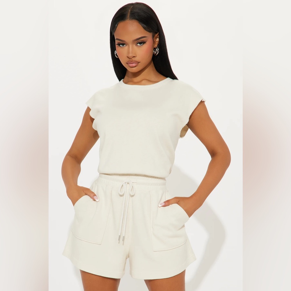 Fashion Nova Cream Jumpsuit